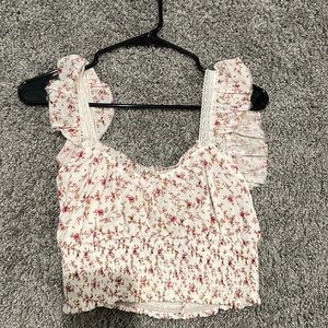 White flower crop top